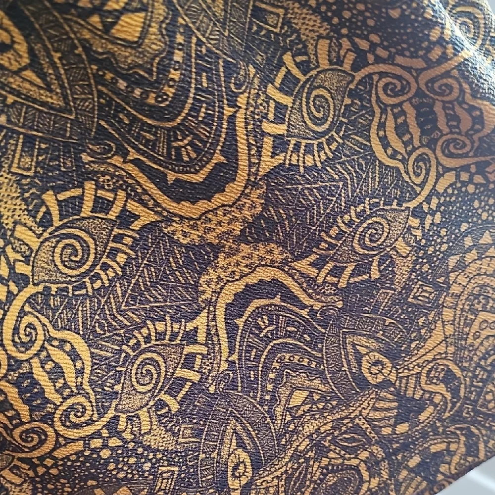 LuLaRoe Amelia Mustard And Navy Design Dress - Picture 3 of 5